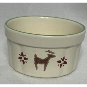 Pfaltzgraff Nordic Off White Christmas Souffle Reindeer Dish 2295335